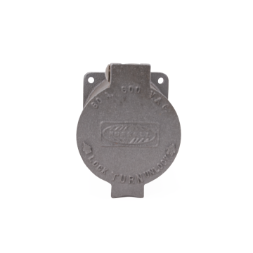 Hubbell HBL26420 industrial Hubbellock locking receptacle rated 60A 600V AC with cast aluminum long housing
