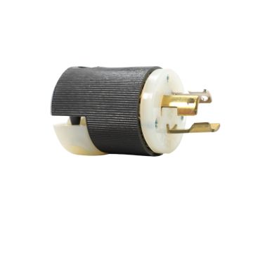 Hubbell HBL4720C Twist-Lock Plug 15A 125V AC L5-15P black and white nylon Insulgrip