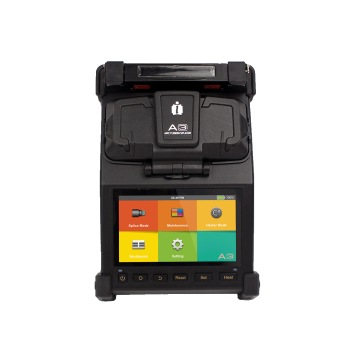 INNO Instrument A3 clad alignment arc fusion splicer front panel with touchscreen menu display