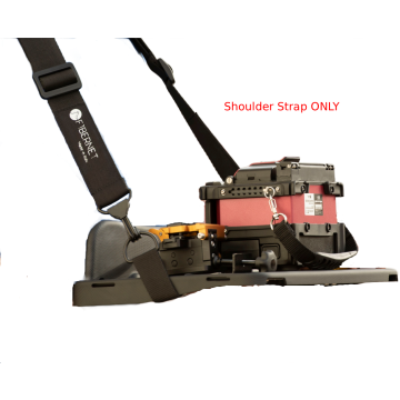 INNO Instrument UN1CO shoulder strap attached to UN1CO mobile work tray with fusion splicer mounted, shoulder strap only configuration.