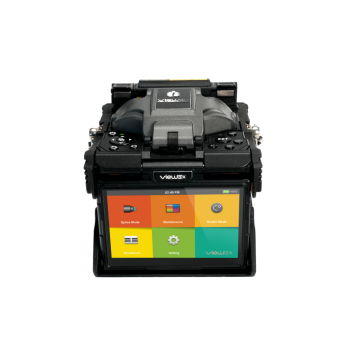 INNO VIEW 3X fusion splicer top panel with heater warning label and view3X branding