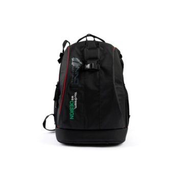 INNO ICC-48 backpack for workstation, black carrying case with red trim and shoulder straps