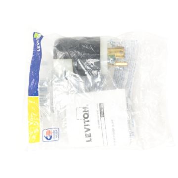 Leviton 061-04720-C Locking Plug NEMA L5-15P 15A 125V black and white packaged connector