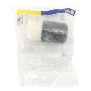 Leviton 065-4729-C 15A 125V NEMA L5-15R industrial grade locking connector in black-white