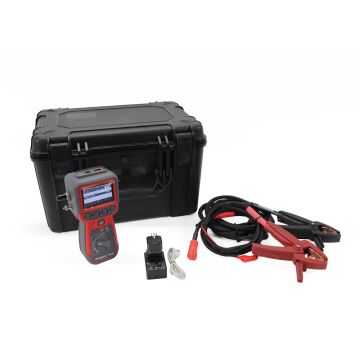 Megger MOM3 handheld micro-ohmmeter with hard case and test leads, group photo