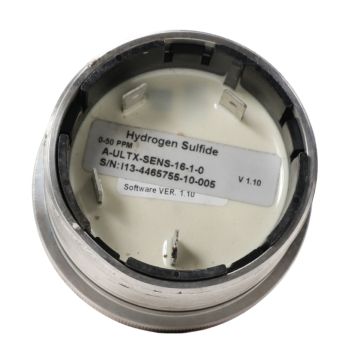 MSA Ultima X A-ULTX-SENS-16-1-0 hydrogen sulfide gas sensor cartridge labeled 0–50 ppm with red protective cap product view