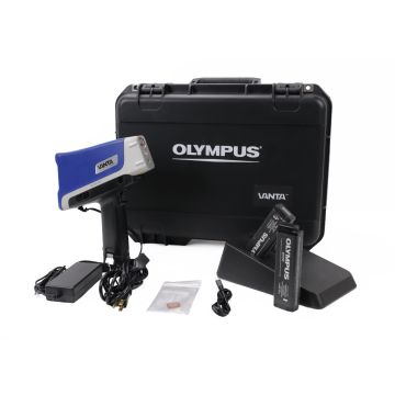 Olympus Vanta VCR-XXC-A3-U handheld XRF analyzer with AlloyPlus for identification of aluminum, steel, stainless, nickel, copper, cobalt, and titanium alloys
