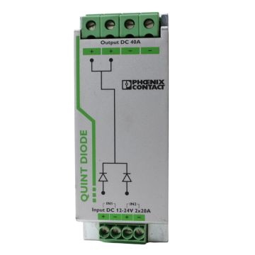 Phoenix Contact QUINT-DIODE/12-24DC/2X20/1X40 DIN rail redundancy diode module product view