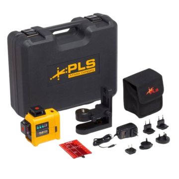 PLS 3X360R Red Three-Plane 360 Degree Laser Level KIT