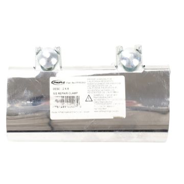PROFLO PFRCKU 6 inch two-bolt stainless steel pipe repair clamp with plated bolts product view