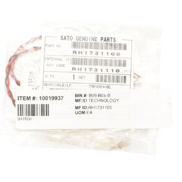 SATO RH1731100 SEN 5 data transfer cable assembly with attached micro switch for SATO industrial label printers product view