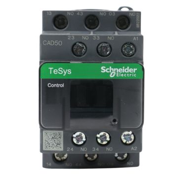 Schneider Electric CAD50G7 TeSys Deca control relay with five normally open contacts and 120 VAC control coil product view