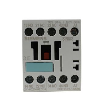 Siemens 3RH1131-1AK60 SIRIUS contactor relay with 3NO+1NC contacts and 110V 50Hz / 120V 60Hz AC coil