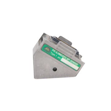 Certified pre-owned Sonatest PE-5.0M22E0.8P-35W0D 5 MHz 22-element 0.8 mm pitch linear phased array probe with 35 mm wedge and Microdot connector.
