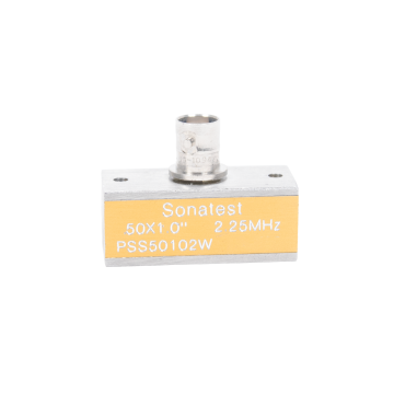 Used Sonatest PSS50102W 2.25 MHz 1/2 inch x 1 inch single crystal shear wave angle beam ultrasonic transducer with BNC connector Model 