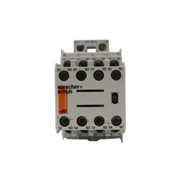 Sprecher + Schuh CS7E-31E control relay with attached CS7-PV auxiliary contact block