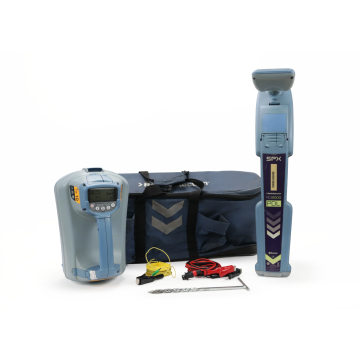 SPX Radiodetection RD8000 PDL cable and pipe locator kit with Tx-10 transmitter, carry case, leads, earth reel, and ground stake