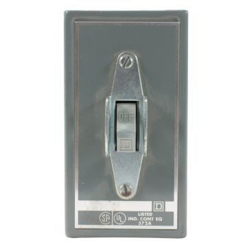 Square D 2510KG1 30A 2-pole manual switch with toggle operation in NEMA 1 enclosure