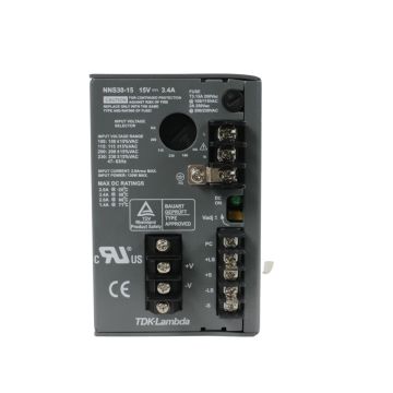 TDK-Lambda NNS30-15 linear AC/DC power supply rear terminal and input selector view bottom view