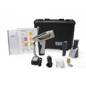 Thermo Scientific Niton XL3t 900S handheld XRF analyzer shown with flip-up display