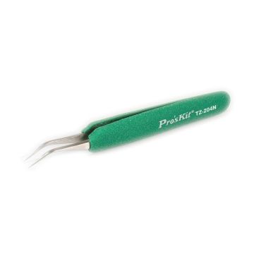 Eclipse Tools Pro'sKit Tweezer, ESD-Safe, Soft-Grip, Fine Tip Curved
