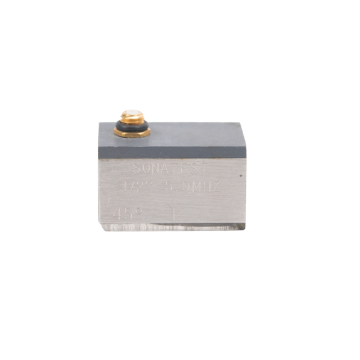 Used Sonatest PMAP505045 5 MHz 0.5" 45° shear wave angle beam probe for weld inspection and flaw detection, compatible with Sonatest flaw detectors.