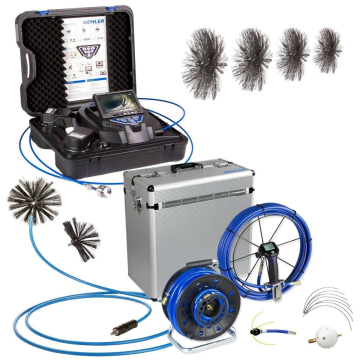 Wohler 8834: commercial air duct cleaning set, view of included accessories