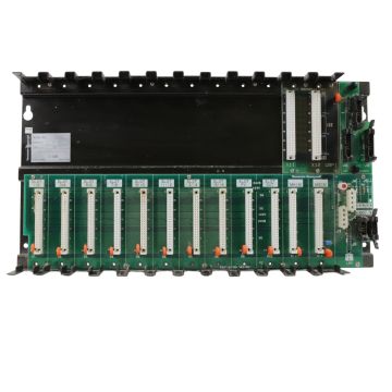 Yamatake Honeywell J-MBU00 modular base unit backplane chassis with multiple labeled module slots product view