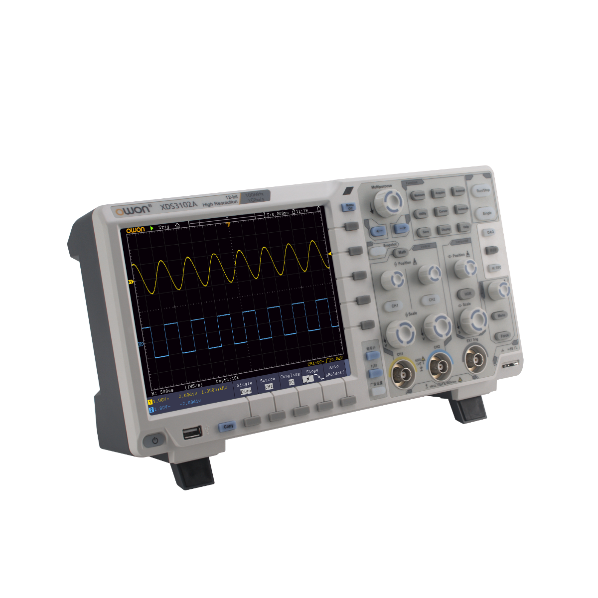OWON XDS3102 2-Channel 8bits ADC 100MHz 1Gs/s N-In-1 Digital Oscilloscope