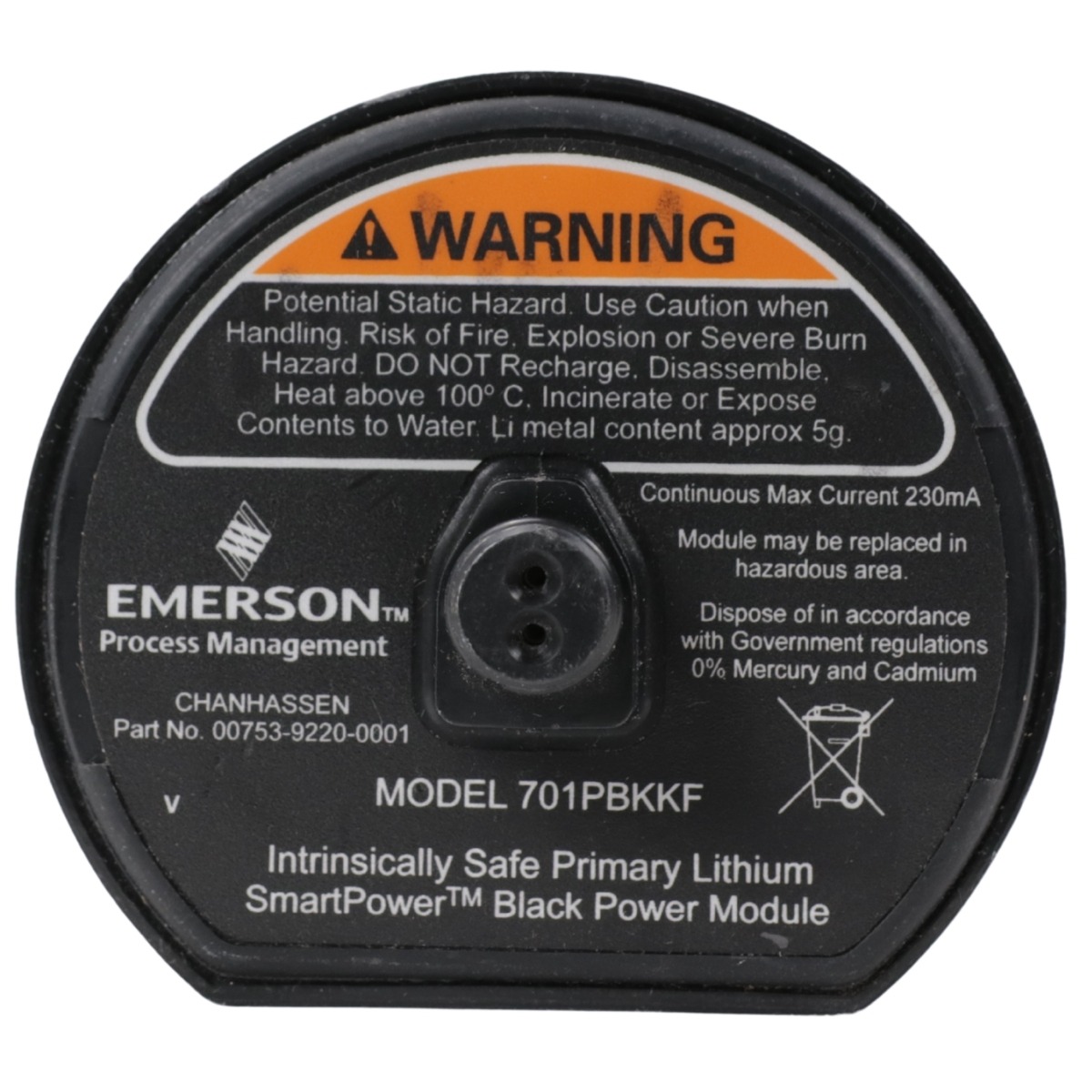 Emerson 701PBKKF SmartPower Intrinsically Safe Black Power Module