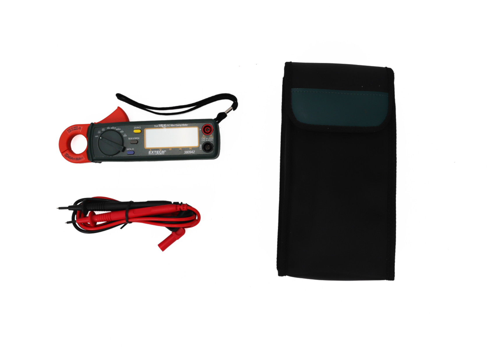 Extech 380942 True RMS Mini Clamp Meter | 30A AC/DC, 400V, LCD Display ...