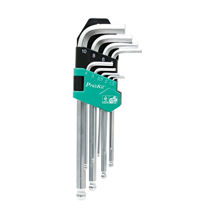 Eclipse Pro'sKit 9-Piece Metric Ball Point Long Arm Hex Key Set