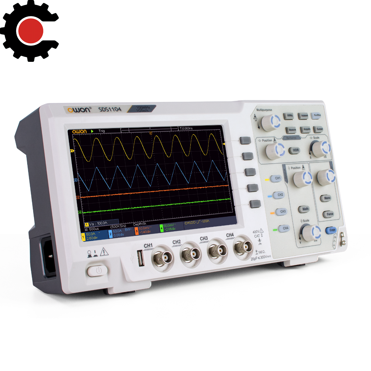 OWON SDS1104 4-Channel 100MHz 1Gs/s Super Economical Type Digital 