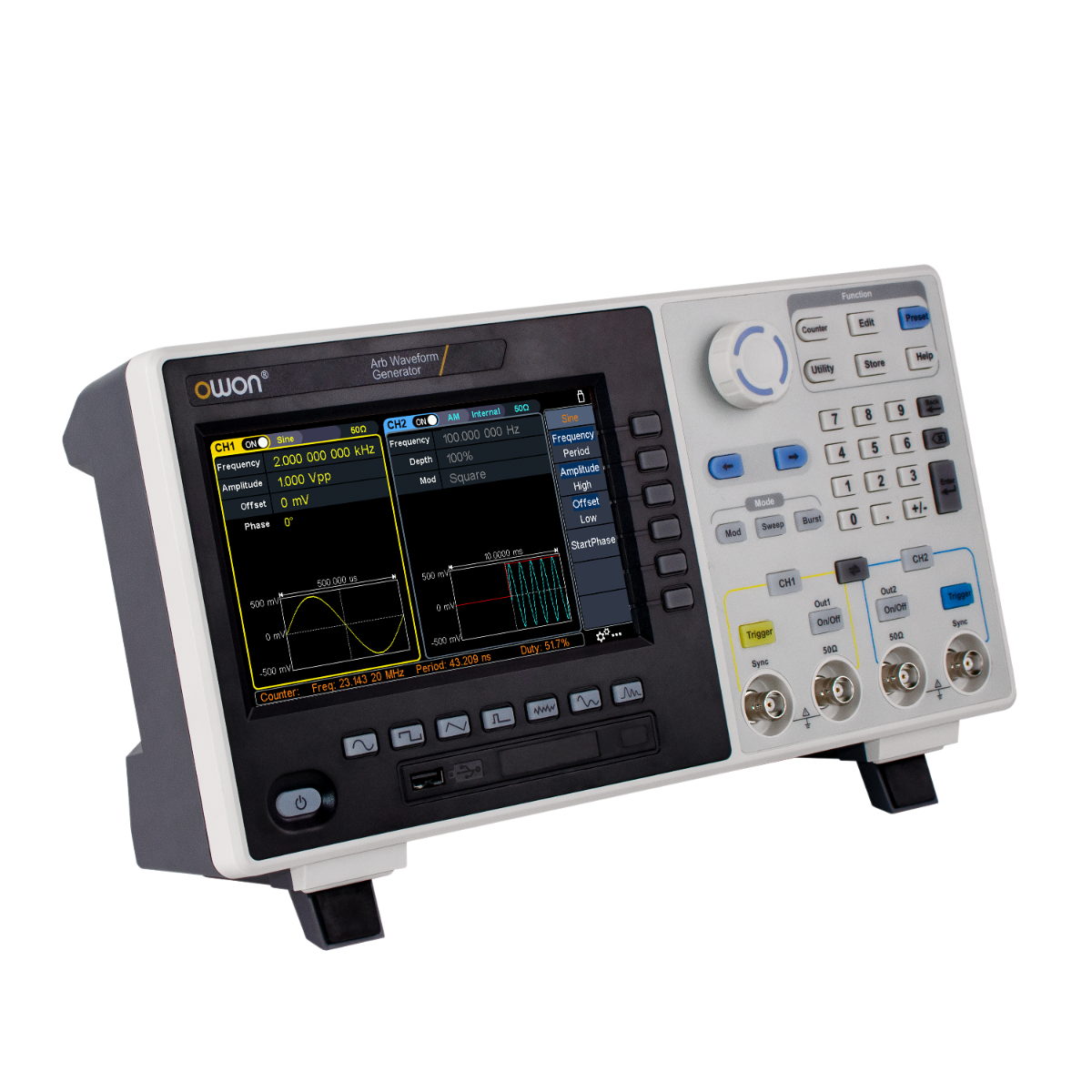 OWON XDG2060 2-Channel 60MHz Arbitrary Waveform Generator | eBay